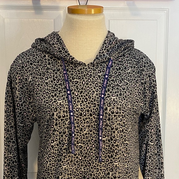 Betsey Johnson Leopard Hooded Sleep Shirt Nightgown Lounge Small - Picture 3 of 10